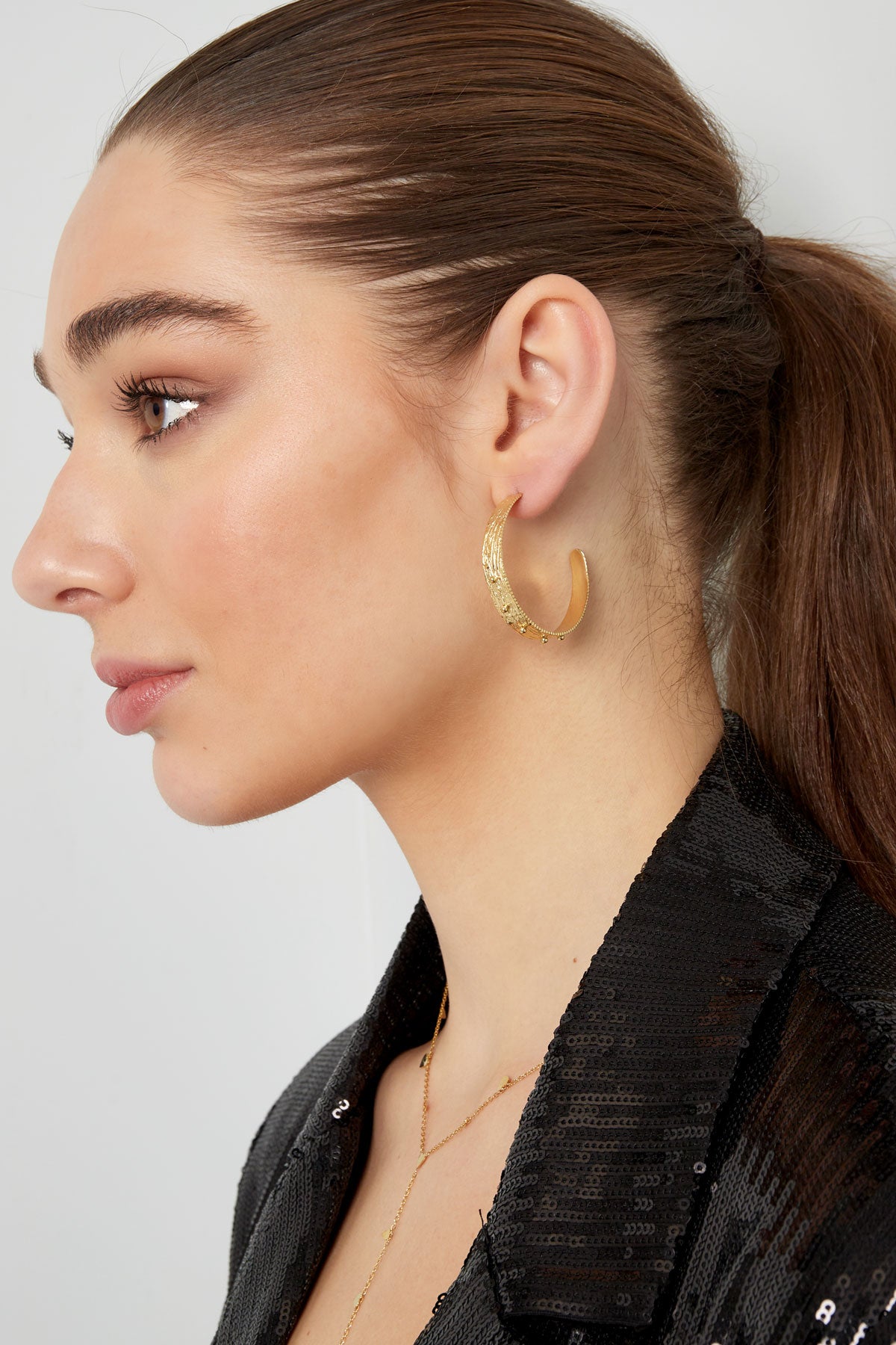 Earrings 'Moonlight' - gold - studs