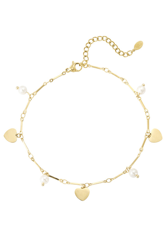 Anklet 'Club' - gold - stainless steel