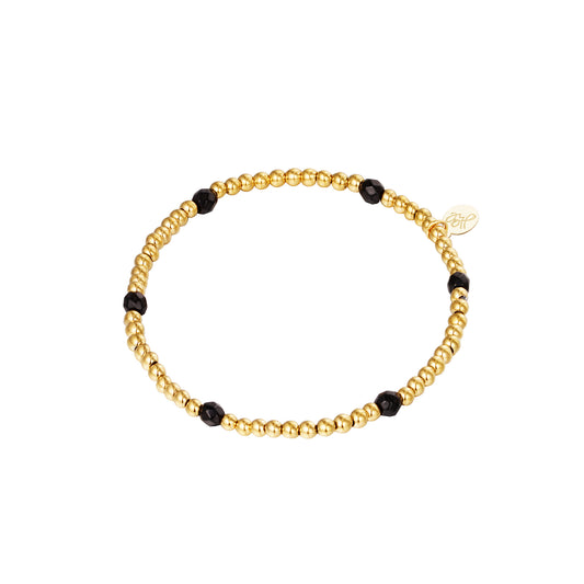 Bracelet 'Beach' - gold/black - stainless steel