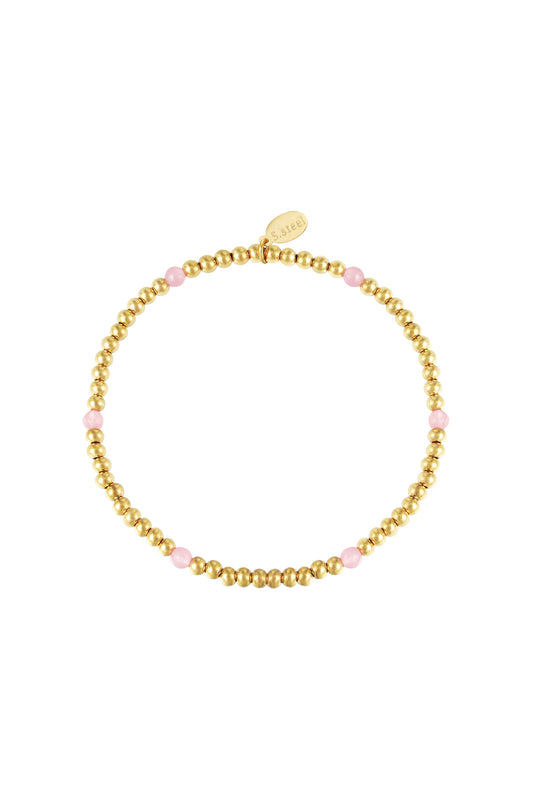 Bracelet 'Beaches' - gold/pink- stainless steel